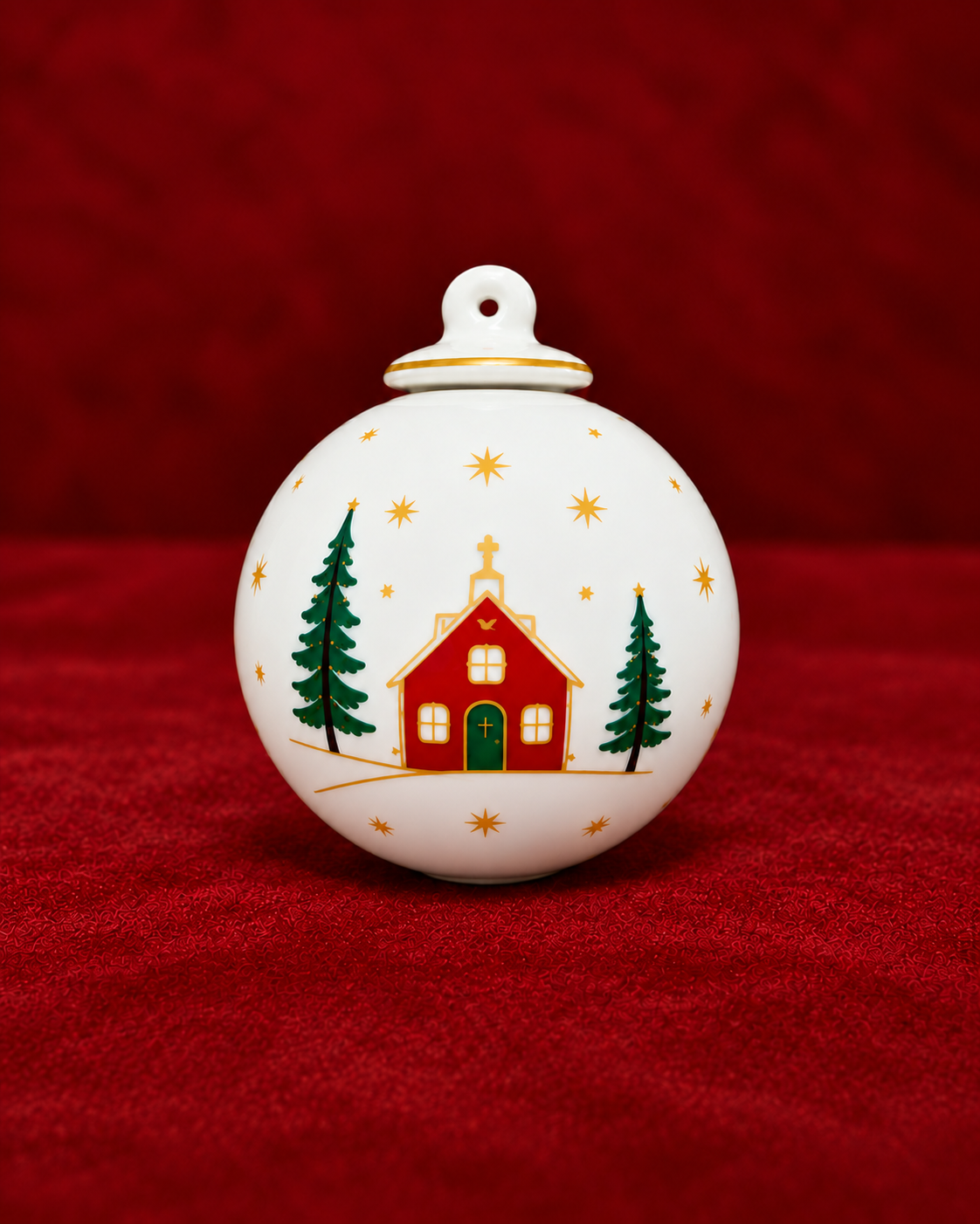 Bola de Natal em porcelana da coleção Histórias de Natal